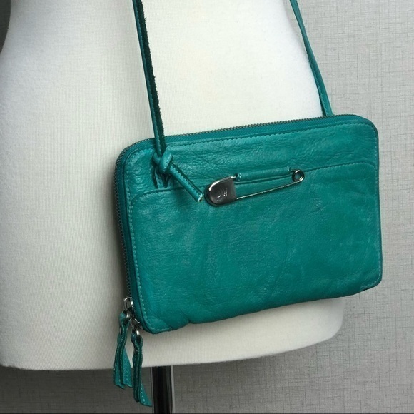 Johnny Was Izzy Leather Bag in Green Tea New with Tag - Picture 9 of 9